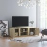 Mueble de TV madera contrachapada color roble 120x34x37 cm 4