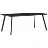 Mesa de comedor de vidrio templado negro 160x80x75 cm 1