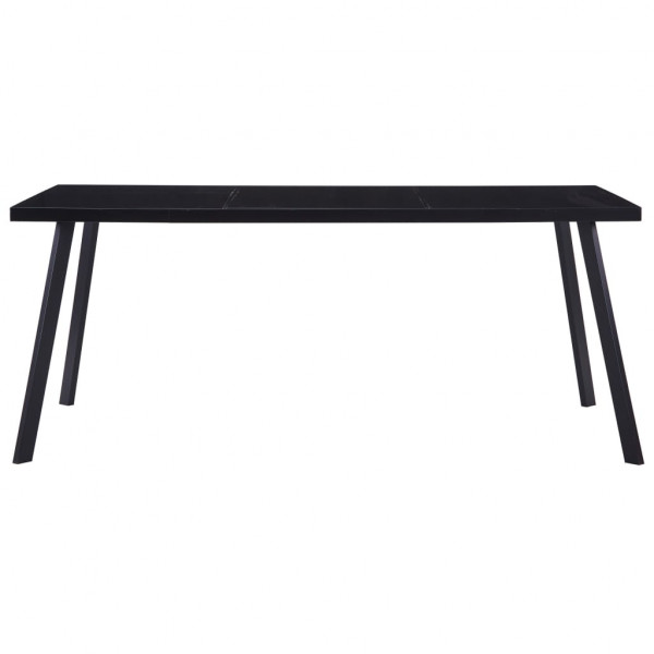 Mesa de comedor de vidrio templado negro 160x80x75 cm M 2