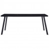 Mesa de comedor de vidrio templado negro 160x80x75 cm 2