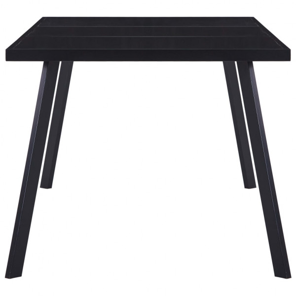 Mesa de comedor de vidrio templado negro 160x80x75 cm M 3