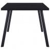 Mesa de comedor de vidrio templado negro 160x80x75 cm 3