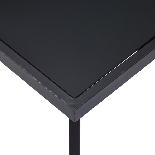 Mesa de comedor de vidrio templado negro 160x80x75 cm M 4