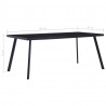 Mesa de comedor de vidrio templado negro 160x80x75 cm 5