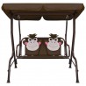 Banco de baloiçar para crianças 115x75x110 cm tecido castanho 2