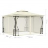 Gazebo com redes 300x300x265 cm creme 5