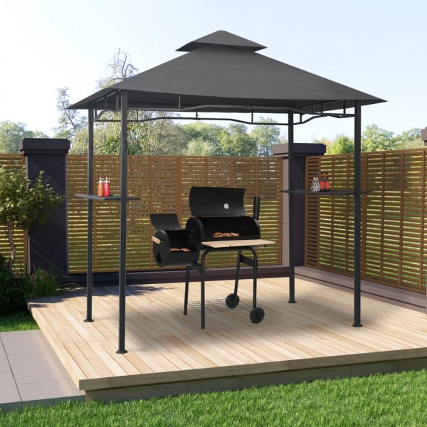 Cenador de BBQ acero antracita 240x150x255 cm D