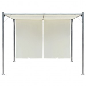 Pérgola com toldo ajustável 3 x 3 m aço branco nata H