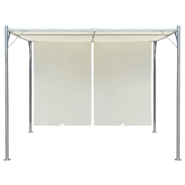 Pérgola con tejado ajustable acero color blanco crema 3x3 m M 2