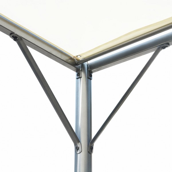 Pérgola con tejado ajustable acero color blanco crema 3x3 m M 4