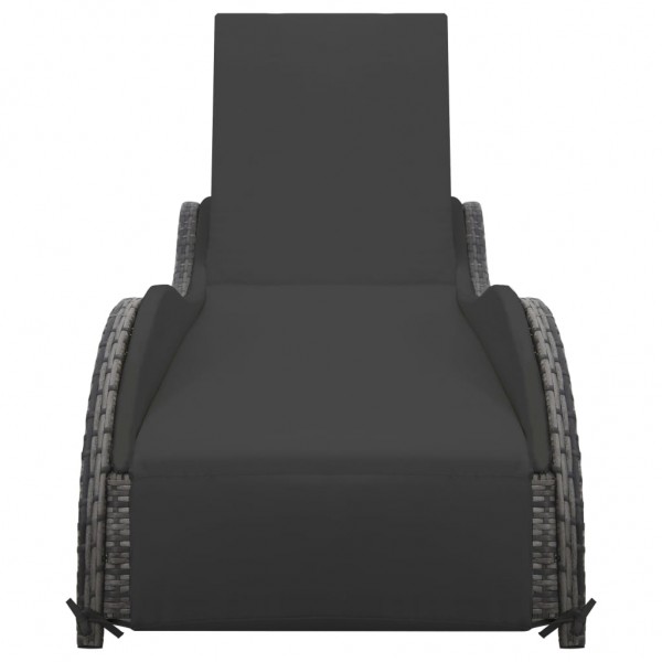 Espreguiçadeira com almofadão vime PE antracite M 2