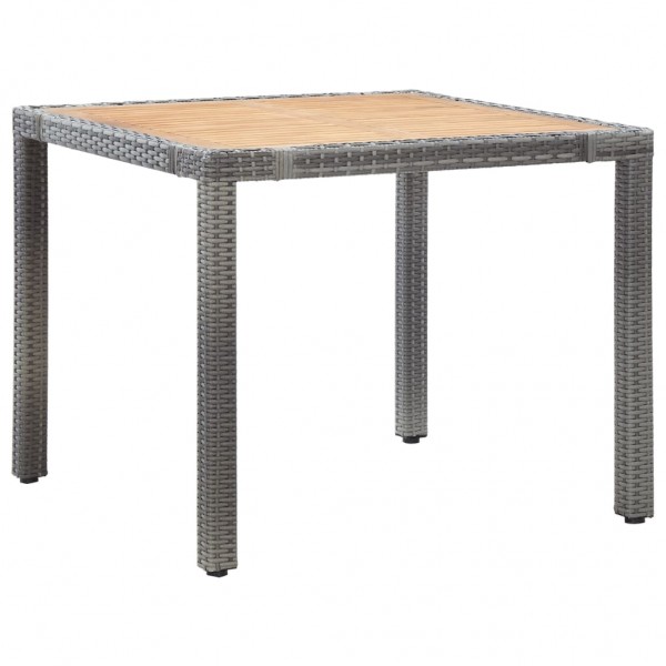 Set de comedor para jardín 5 pzas cojines ratán sintético gris M 2