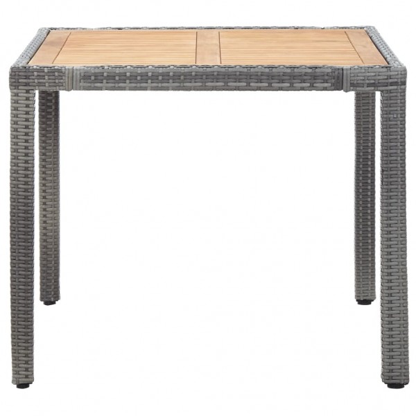 5 pcs conjunto jantar exterior com almofadões vime PE cinzento M 3