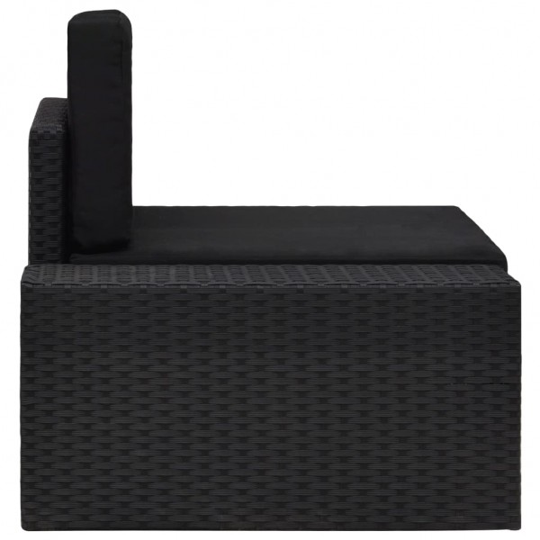 Sofá seccional esquina reposabrazos derecho ratán PE negro M 3