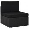 2 pcs conjunto lounge para jardim vime PE preto 3