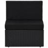 2 pcs conjunto lounge para jardim vime PE preto 4