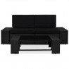 3 pcs conjunto lounge para jardim vime PE preto 2