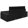 3 pcs conjunto lounge para jardim vime PE preto 4