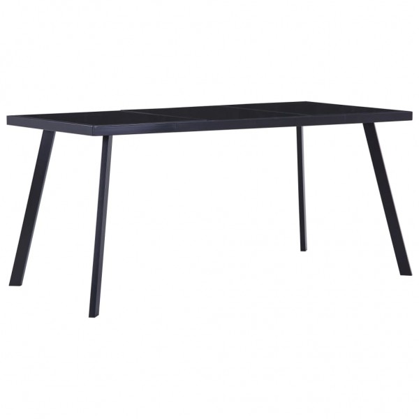 Mesa de comedor de vidrio templado negro 180x90x75 cm D