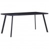 Mesa de comedor de vidrio templado negro 180x90x75 cm 1
