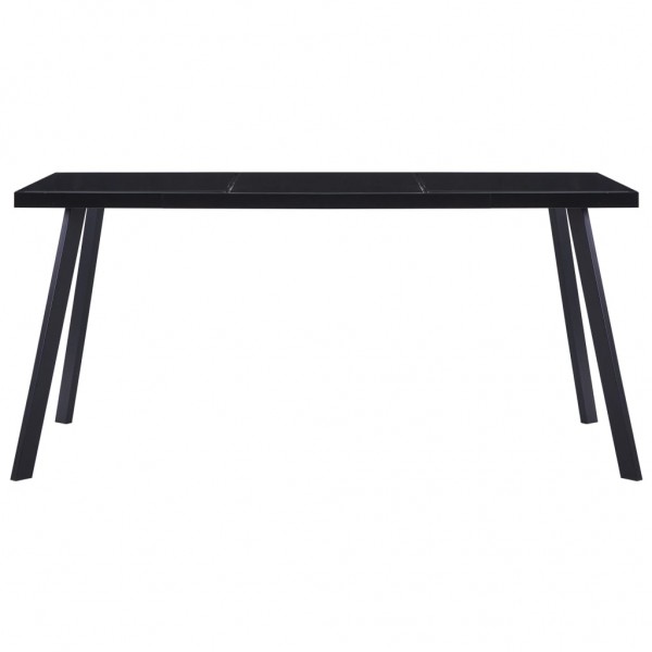 Mesa de comedor de vidrio templado negro 180x90x75 cm M 2