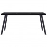 Mesa de comedor de vidrio templado negro 180x90x75 cm 2