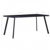 Mesa de comedor de vidrio templado negro 180x90x75 cm 5