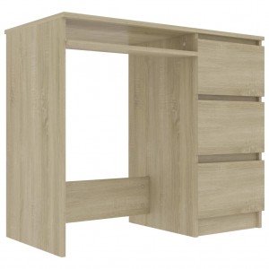 Escritorio madera contrachapada color roble Sonoma 90x45x76 cm H