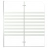 Mampara de ducha de vidrio templado a rayas 120x140 cm 1