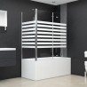 Mampara de baño vidrio templado a rayas 120x68x130 cm 2