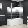 Mampara de baño vidrio templado a rayas 120x68x130 cm 3