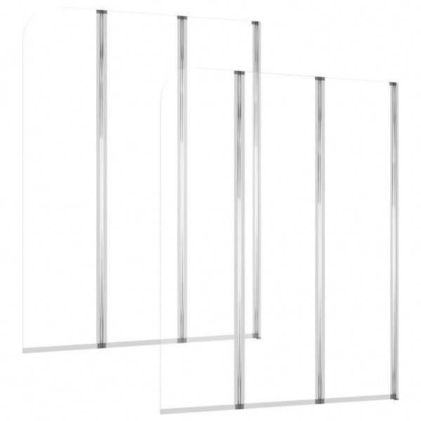 Mamparas de ducha 2 uds vidrio templado transparente 104x130 cm D