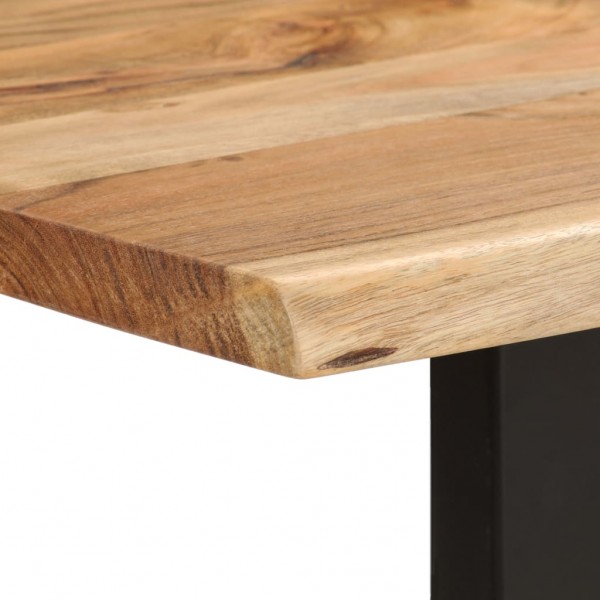 Mesa de comedor de madera maciza de acacia 180x90x76 cm M 5