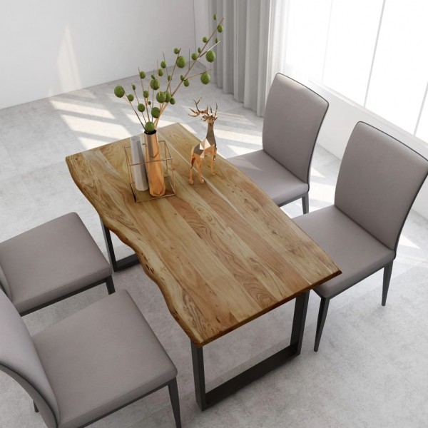 Mesa de comedor de madera maciza de acacia 140x70x76 cm M 3
