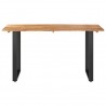 Mesa de comedor de madera maciza de acacia 140x70x76 cm 2