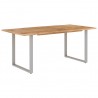 Mesa de comedor de madera maciza de acacia 180x90x76 cm 2