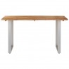 Mesa de jantar 140x70x76 cm madeira de acácia maciça 2