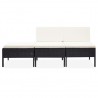 Set de muebles de jardín 3 pzas y cojines ratán sintético negro 2