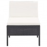 3 pcs conjunto lounge de jardim c/ almofadões vime PE preto 4