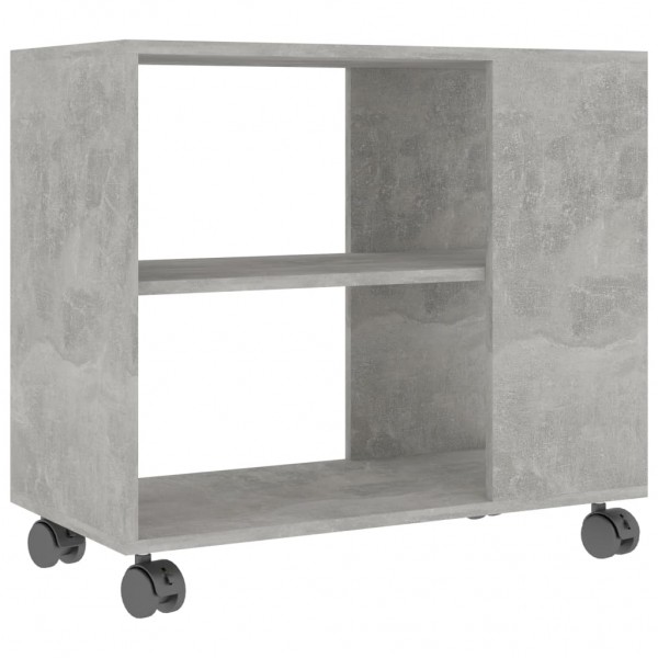 Mesa auxiliar de madera contrachapada gris hormigón 70x35x55 cm D