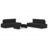 5 pcs conjunto lounge para jardim vime PE preto 1