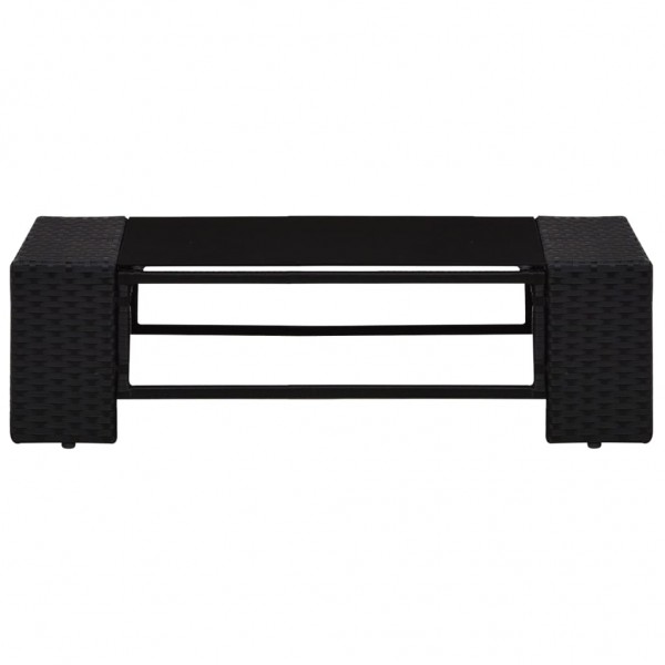 5 pcs conjunto lounge para jardim vime PE preto M 4