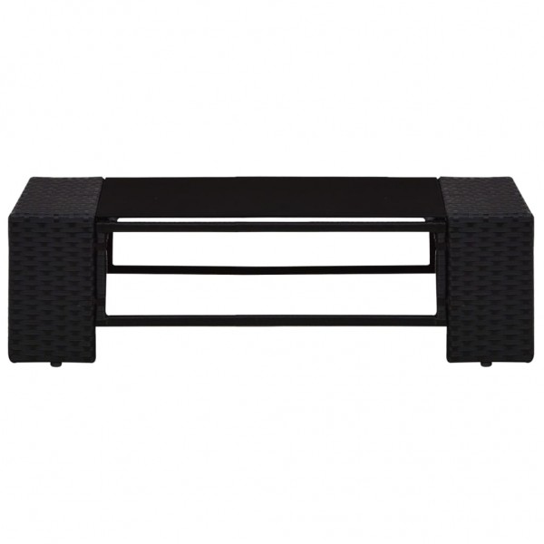 6 pcs conjunto lounge para jardim vime PE preto M 4