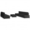 8 pcs conjunto lounge para jardim vime PE preto 2