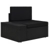 8 pcs conjunto lounge para jardim vime PE preto 4