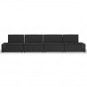 4 pcs conjunto lounge para jardim vime PE preto 3