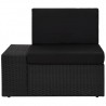 4 pcs conjunto lounge para jardim vime PE preto 5