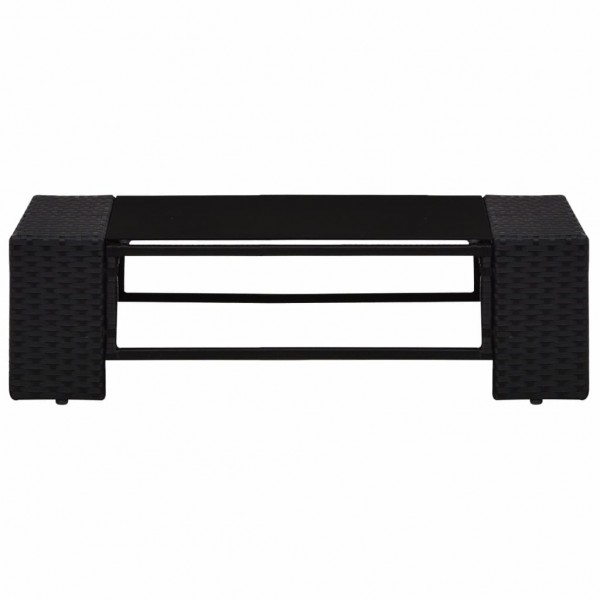 5 pcs conjunto lounge para jardim vime PE preto M 4