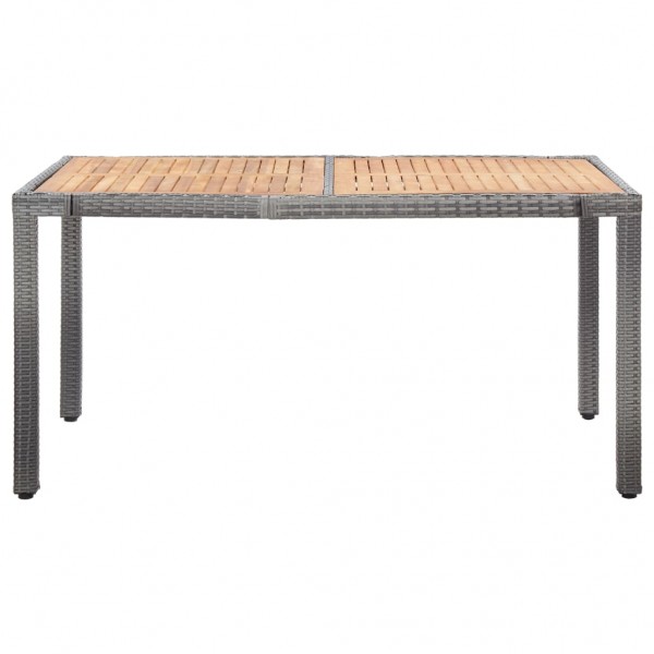 Set de comedor de jardín 7 pzas y cojines ratán sintético gris M 3