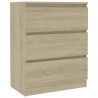 Aparador de madera contrachapada color roble Sonoma 60x35x76 cm 2